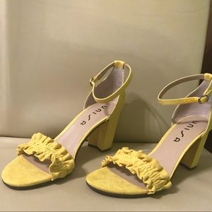Mustard Yellow Faux Suede Sandal